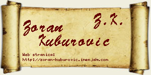 Zoran Kuburović vizit kartica